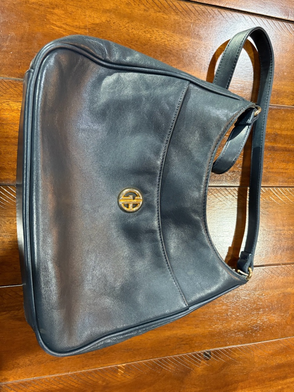 Dark blue Leather Shoulder Bag - Giani Bernini